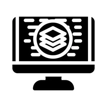 Full stack development software glyph icon vector illustration Stock Illustration