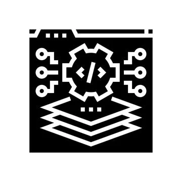Full stack development software glyph icon vector illustration 스톡 일러스트
