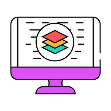 Full stack development software icon color illustration Stock-Illustration