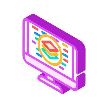 Full stack development software isometric icon vector illustration Stock Illustration
