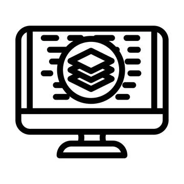 Full stack development software line icon vector illustration イラスト素材