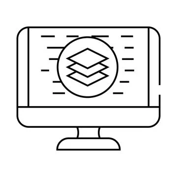 Full stack development software line icon vector illustration 스톡 일러스트