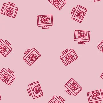 Full stack development software line vector seamless pattern 库存插图