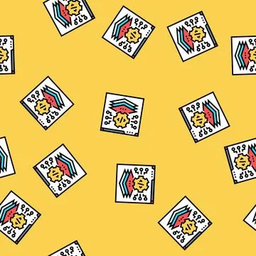 Full stack development software vector seamless pattern Illustrazione stock