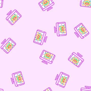 Full stack development software vector seamless pattern 스톡 일러스트