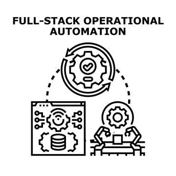 Full stack operational automation achieving engineering process efficiency 스톡 일러스트