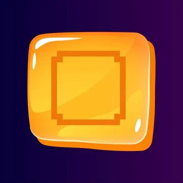 Full stop glossy ui button with pixelated icon Stock Illustration