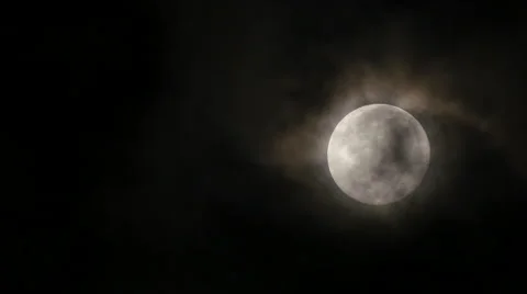 Full super moon real no CG cloud moving horror film creepy Video stock 68643315