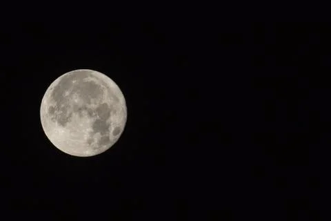 Full Supermoon with text or copy space on right of image. Stock Photos