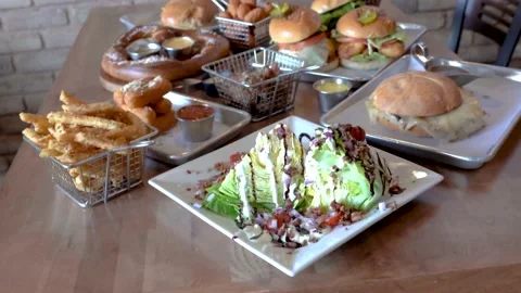 Full table of food on the table Stock Footage 131919398