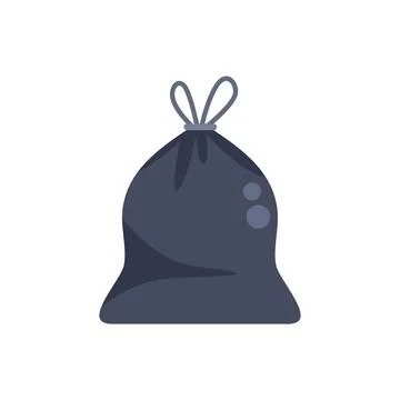 Full tied garbage bag standing up on white background Illustrazione stock