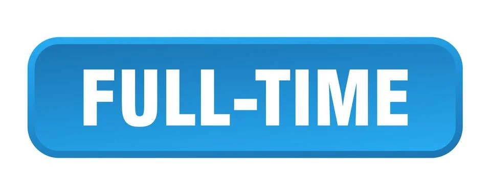 Full-time button. full-time square 3d push button 스톡 일러스트