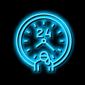 Full time nanny neon glow icon illustration Stock Illustration