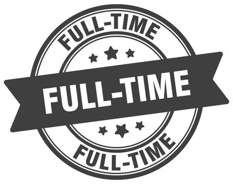 Full-time stamp. full-time label on transparent background. round sign Stock Illustration