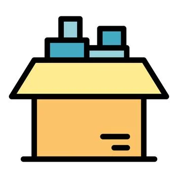 Full toy box icon vector flat Illustrazione stock