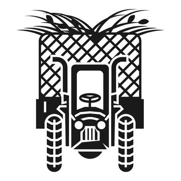 Full tractor trailer icon, simple style Stock Illustration
