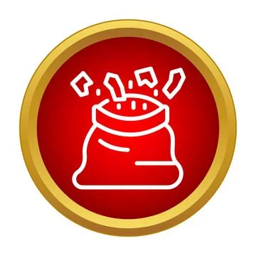 Full trash bag icon representing waste disposal Stock Illustration