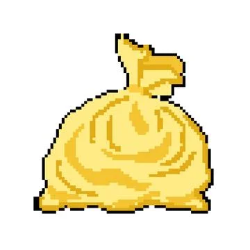 Full trash bag pixel art vector illustration Stock Illustration