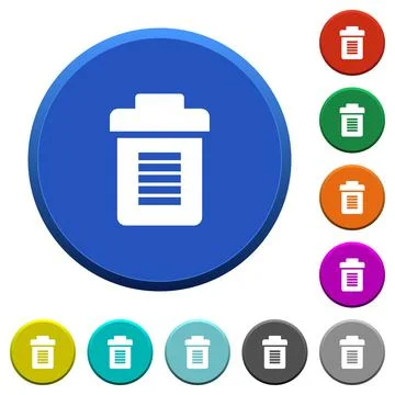 Full trash beveled buttons Stock Illustration