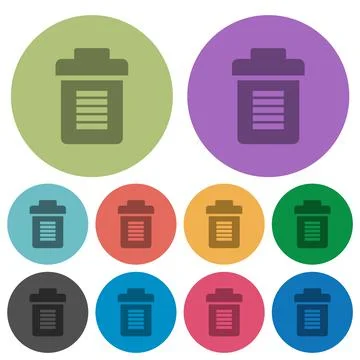 Full trash color darker flat icons Stock Illustration