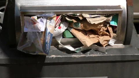 Full Trash Container Stock Footage 107608594