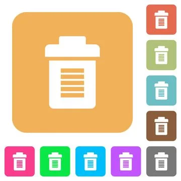 Full trash rounded square flat icons Stock Illustration