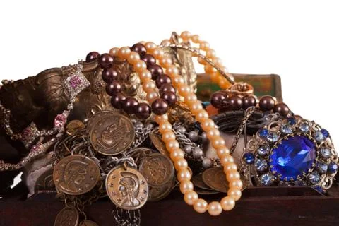 Full treasure  trunk Foto stock