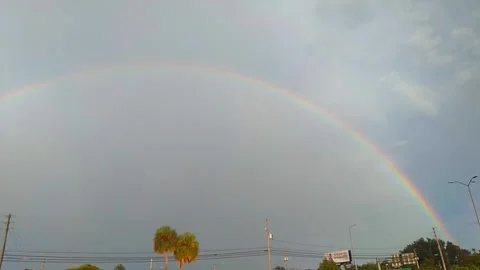 Full Urban Rainbow Right to Left Stock Footage 246944585