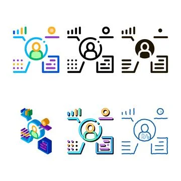 Full variety electronic information about person icon vector outline 库存插图
