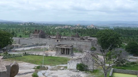 Full view of ancient stone temple among green trees and forest. 動画素材 105342345