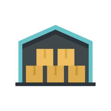 Full warehouse icon flat isolated vector Stock Illustration
