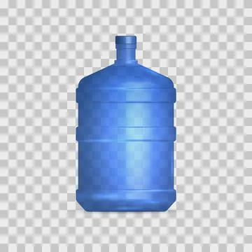 Full water storage bottle, front view. 3D vector illustration. Stock Illustration