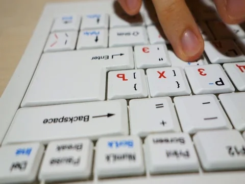 Full white keyboard typing Video stock 115726190
