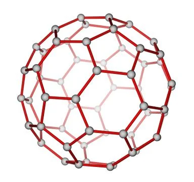 Fullerene C60 molecular structure Stock Illustration