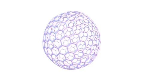 Fullerene C60 molecule rotating video on white Stock Footage 131492874