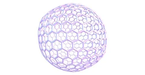 Fullerene C720 molecular structure isolated on white Stock Illustration