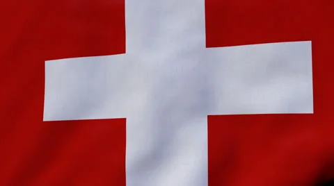 FullHD 60 FPS seamless loop with waving flag of Switzerland 動画素材 49009561