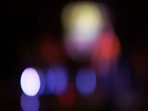 FULLHD. defocused of spotlight effect on the concert stage in night club. 库存影片 80219301