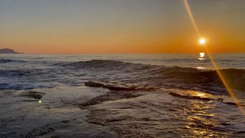 FullHD slow motion video of sunset at sea Video stock 170764524