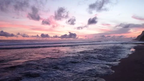 FULLHD Sunset Bali Hidden Beach Aerial Stock Footage 150292850
