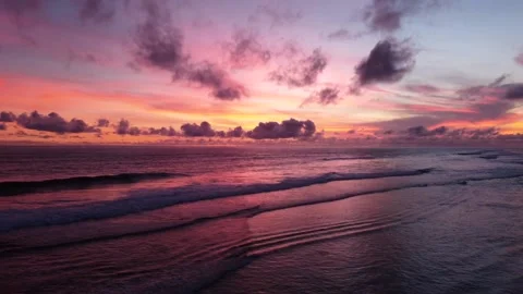 FULLHD Sunset Bali Hidden Beach Aerial Stock Footage 150292974