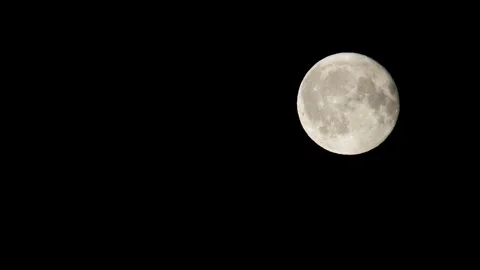 FULLMOON on black sky, Devon, England Stock-Footage 306742103