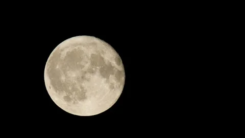 FULLMOON on black sky, Devon, England Stock-Footage 306742202