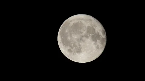 FULLMOON on black sky, Devon, England Stock Footage 308122794