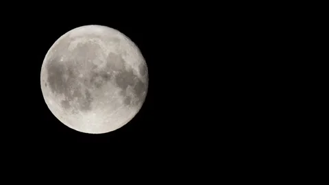FULLMOON on black sky, Devon, England Stock Footage 308122861
