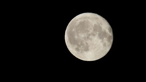 FULLMOON on black sky, Devon, England Stock Footage 308673461