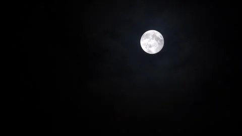 Fullmoon dark night cloud wind Stock Footage 288629569