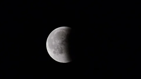 Fullmoon lunar eclipse 2018 Stock Footage 99170526