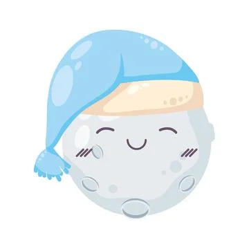 Fullmoon sleeping with hat Stock Illustration
