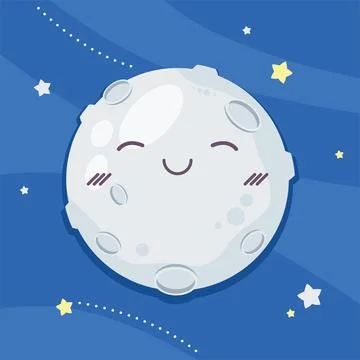Fullmoon sleeping night scene Stock Illustration